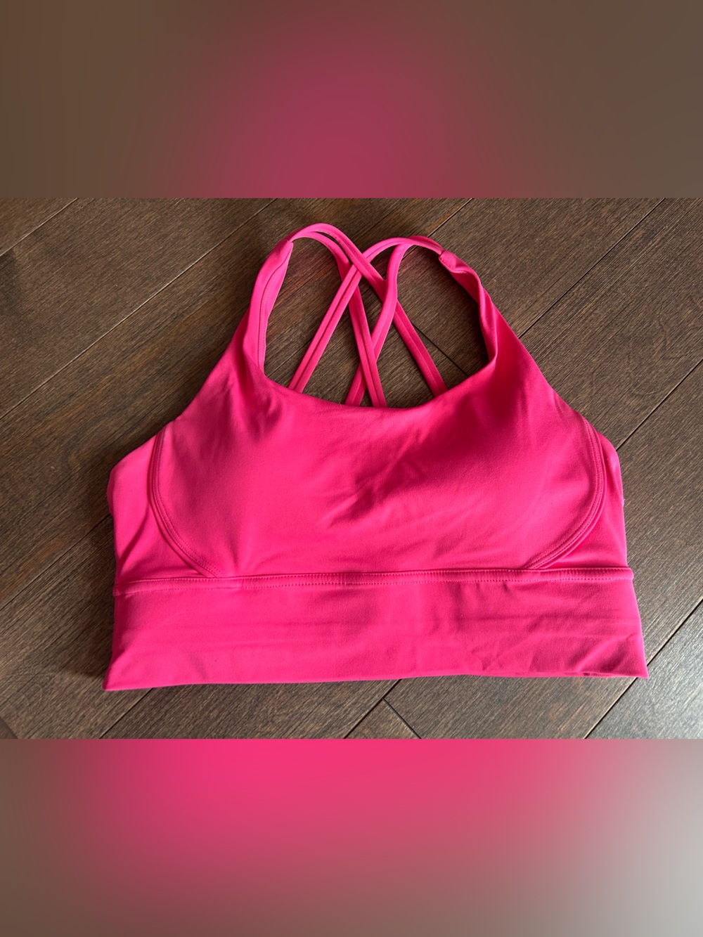 Hot Pink Strappy Pilates Sports Bra size M